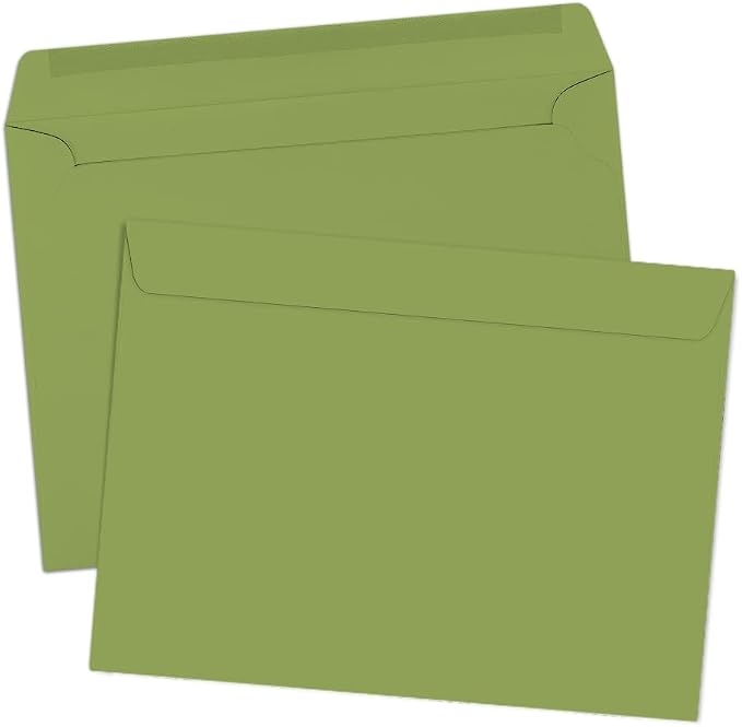 LUXPaper 9 x 12 Booklet Envelopes | Avocado Green | 70lb. Text | 50 Qty - Image 3