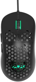 FIRSTBLOOD ONLY GAME. AJ380 69g Lightweight Gaming Mouse with Honeycomb Shell, RGB Backlit, 16000 DPI PixArt 3338 Sensor, Programmable 6 Buttons, Black