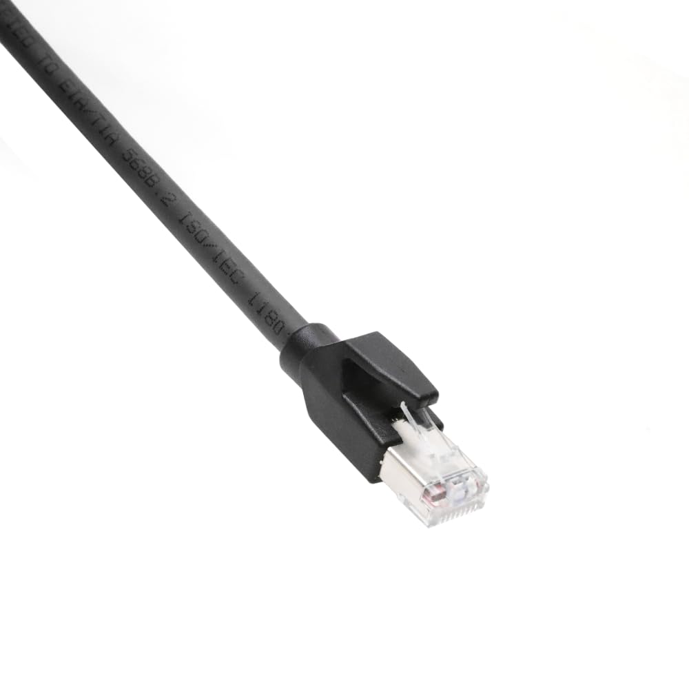 Alvin's Cables M12 X-Code 8 Pin Male to RJ45 Ethernet Cable for Cognex Keyence Camera, High-Flex Cat6a Cable for Industrial Automation, Fieldbus Module, Robotics, Right Angle 3.3ft/1m