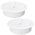 2 Pcs Desk Grommet 3-1/8" / 80 mm, Desk Hole Cover for Cables White, Cable Grommet ABS Plastic, Desk Hole Grommet for Home & Office Pc, Detachable Cable Cord Organizer