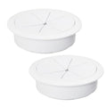 2 Pcs Desk Grommet 2-3/8" / 60 mm, Desk Hole Cover for Cables White, Cable Grommet ABS Plastic, Desk Hole Grommet for Home & Office Pc, Detachable Cable Cord Organizer