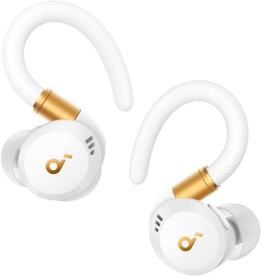 soundcore Sport X20 by Anker, True-Wireless Workout Earbuds, Rotatable and Extendable Ear Hooks, Noise Cancelling, Deep Bass, IP68 Waterproof, Sweatproof, Dustproof, 48H Play, Sport Earbuds for Gym