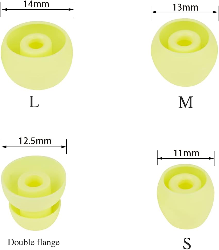 Earbud Tips Replacement Earbud Tips Earbud Replacement Tips Earbuds Replacement Tips Ear Pads Ear Cushions Ear Tips for Earbuds for Powerbeats Pro Beats Wireless Earphone Headphones 4 Pairs (Yellow)