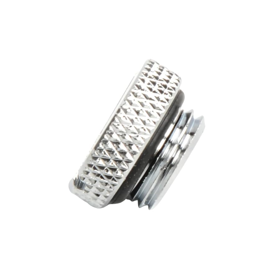 Dracaena.io 12 Pack G1/4" Thread, Thin Water Stop Plug Fitting with Coin Slot for Computer Water Cooling System, Durable Brass/Copper Material, Silver