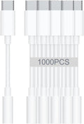 USB-C to 3.5mm Audio Headphone Adapter - HiFi 1000 Pack Compatible with Apple iPhone 16 15 Samsung Galaxy S25 S24 S23 S22 S21 Plus Pro Max Ultra Pixel iPad - Type C to Aux Cord Jack Dongle Adapter