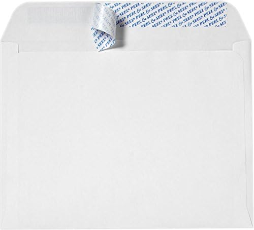 LUXPaper 9 x 12 Booklet Envelopes | Peel & Press | White | 28lb. Text | 50 Qty by LUXPaper