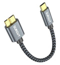 SUNGUY 10Gbps Micro B to USB C Hard Drive Cable 0.5FT, USB 3.1 USB C to Micro B, High-Speed External Hard Drive USB C Cable for iPhone 16/15 Series, MacBook Pro/Air, iPad, WD Toshiba Westgate Seagate