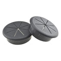 HAHIYO 2Pcs 2.4Inch/60mm Black ABS Plastic Eight-petaled Desk Grommet Wire Grommet Cable Management Cord Hole Cover Desk Wire Hole Insert Wire Organizer for Computer Office Home School Equipment