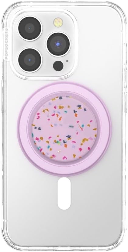 PopSockets Phone Grip for MagSafe with Kickstand, Magnetic Stand, Swappable Top, Secure Hold for iPhone MagSafe Cases, Phone & Tablet Grip - Circus Regrind Sugar Plum