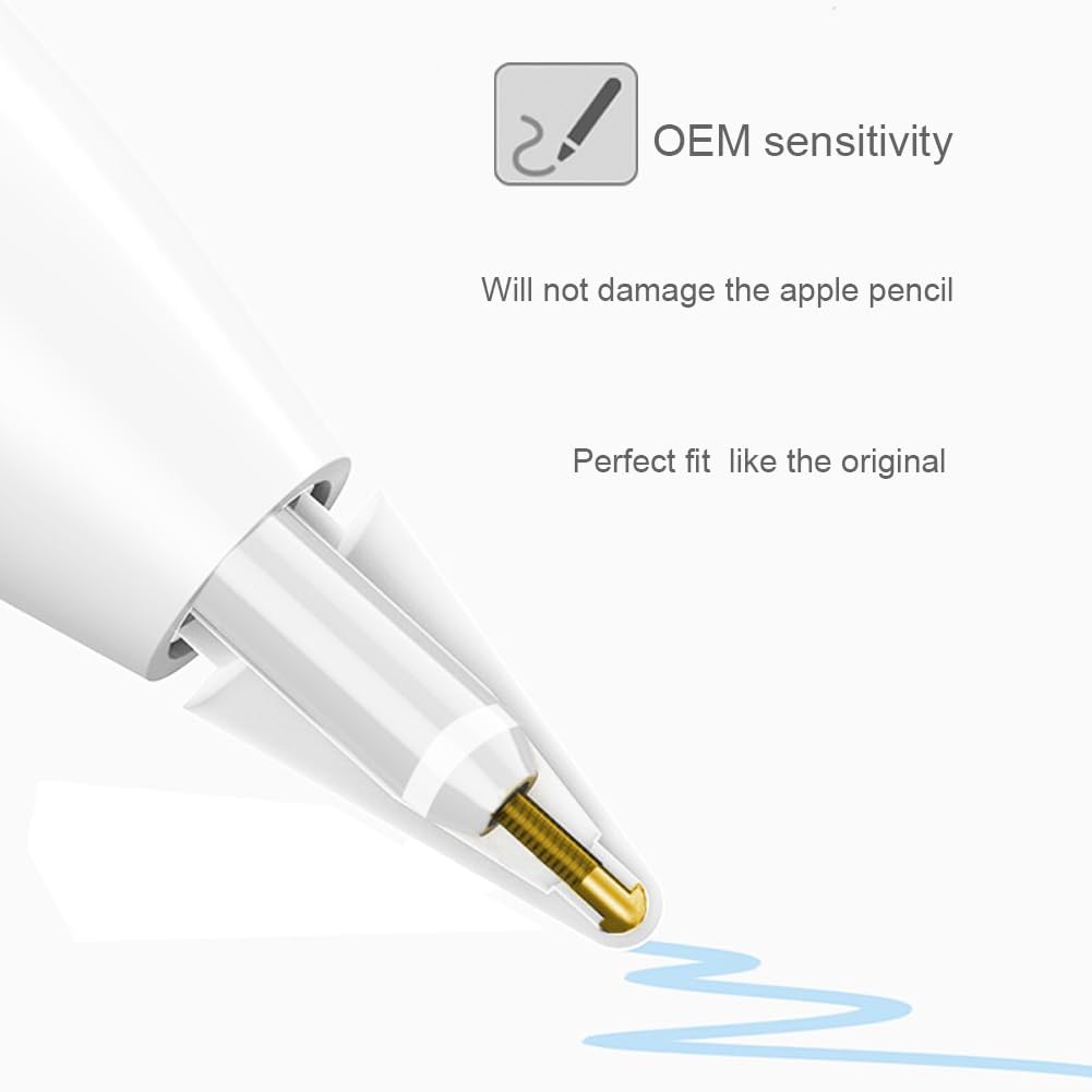Replacement Tips for Pencil 1st Generation/ 2nd Generation/Pro Tips, iPencil Nibs Accessories for Apple Pen 1/2 Gen(16 Pack)