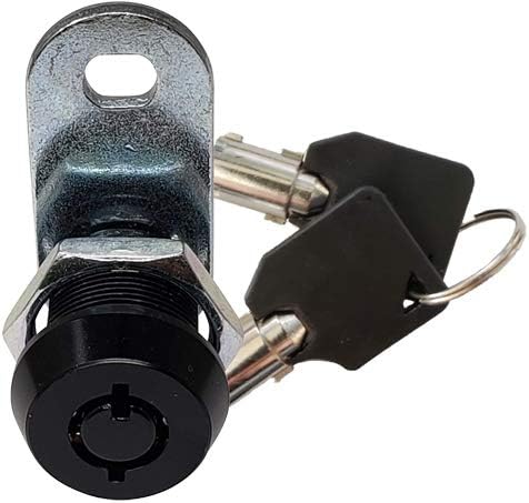 Admiral Locks Tubular Cam Lock, Keyed Alike Removable Key RV Compartment Storage Lock Cabinet Locks (Black Pack of 2, 5/8" 180°)