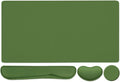 Large Keyboard Mouse Pad Set, Extended Mouse Pad+Keyboard Wrist Rest Support, Memory Foam Ergonomic Easy Typing, 4Pcs (35.4×15.11 in) Desk Pad Set for Home Office Study Game - Green