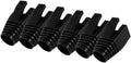 50 Pcs Cat7 Cat7A Cat8 Strain Relief Boot, RJ45 Plug Connector Cover Modular Network Plug Connector Cap Cable Connector Boots, Black