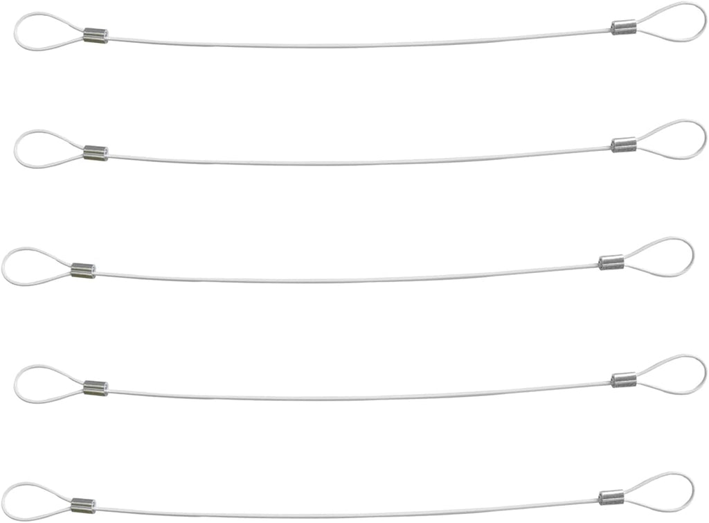 Cable Tethers 20 Pack with Crimping Tool (12 Inches, White Color), Adjustable Security Cable Look, Universal DIY Adapter Tethering Ties Kit for Computer Cord, Pre-Assembled, Tamper-Resistant