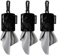 SPUDZ Classic Microfiber Lens Cleaner – Clip-On Pouch, Washable – for Binoculars, Scopes, Glasses, Screens | Stealth Shadow, 6 x 6 Inch (3-Pack)