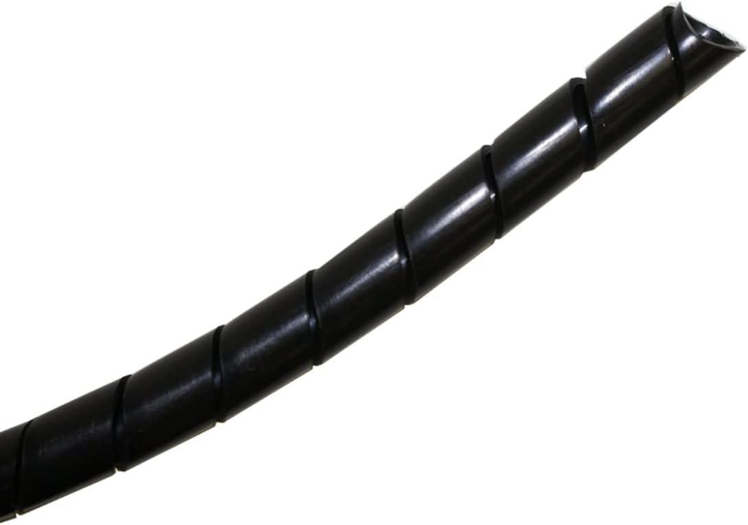 Kable Kontrol Vortex Spiral Cable Wrap - 1/8” Inch 100’ Feet Long - Hose Protector Flexible Polyethylene Wire Conduit Tubing Cable Sleeve Cord Cover to Organize Wires – Black