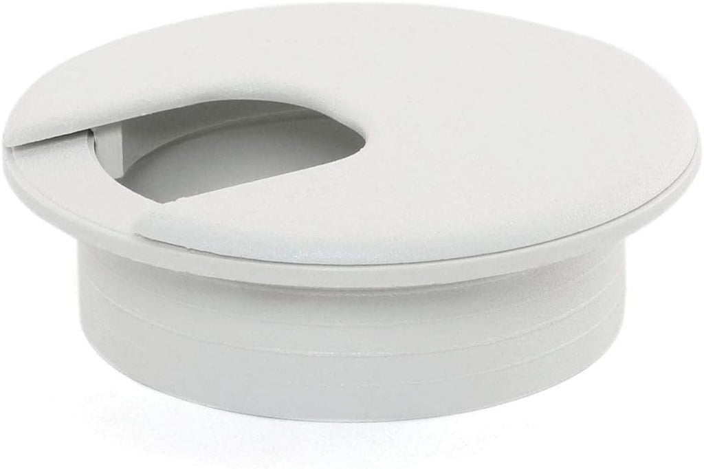 4pcs 2 Inch Desk Wire Cord Cable Grommets Hole Cover for Office PC Desk Cable Cord Organizer Plastic Cover (White-4Pcs)