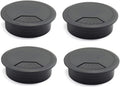 4pcs 2 inch Desk Wire Cord Cable Grommets Hole Cover for Office PC Desk Cable Cord Organizer Plastic Cover Black (Black-4Pcs)