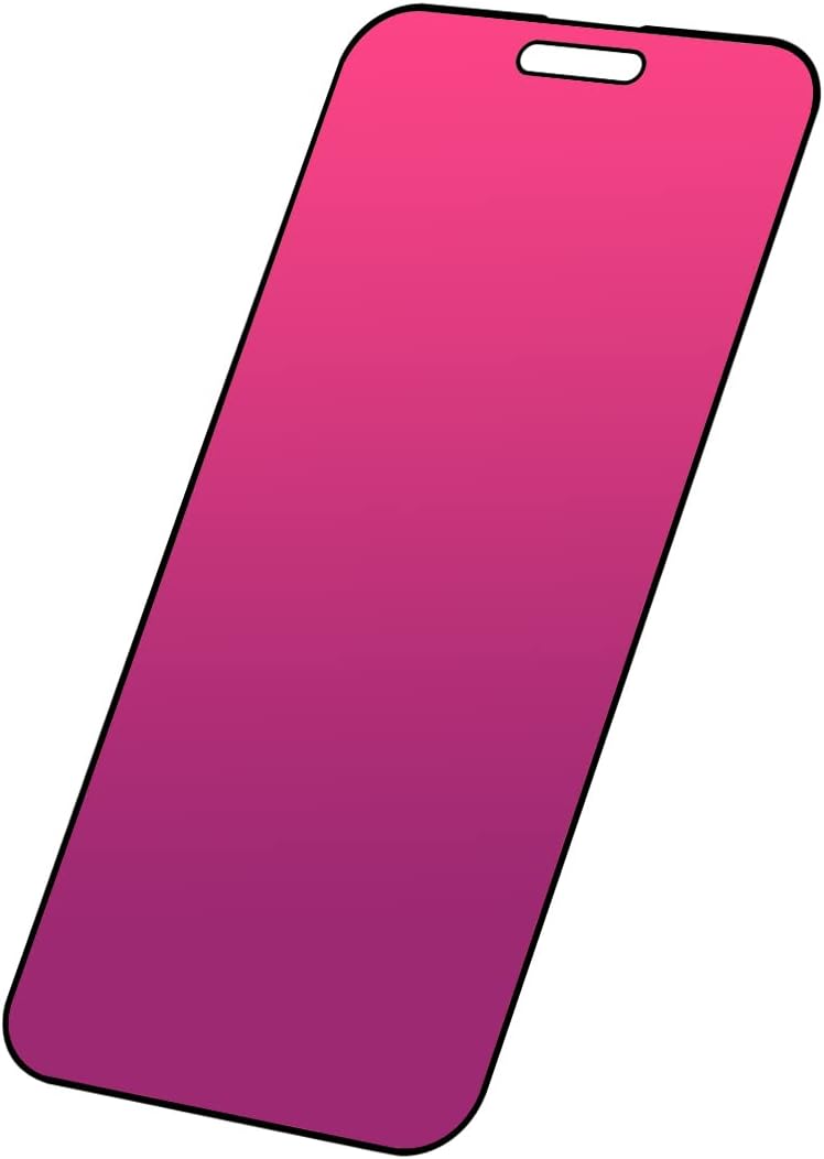 EGKimBa Privacy Screen Protector - Compatible with iPhone 16, 15, 14 Pro - 6.1 inch Gradient Colorful Electroplated Anti-Spy Anti-Blue Light Tempered Glass