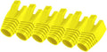 50 Pcs Cat7 Cat7A Cat8 Strain Relief Boot, RJ45 Plug Connector Cover Modular Network Plug Connector Cap Cable Connector Boots, Yellow