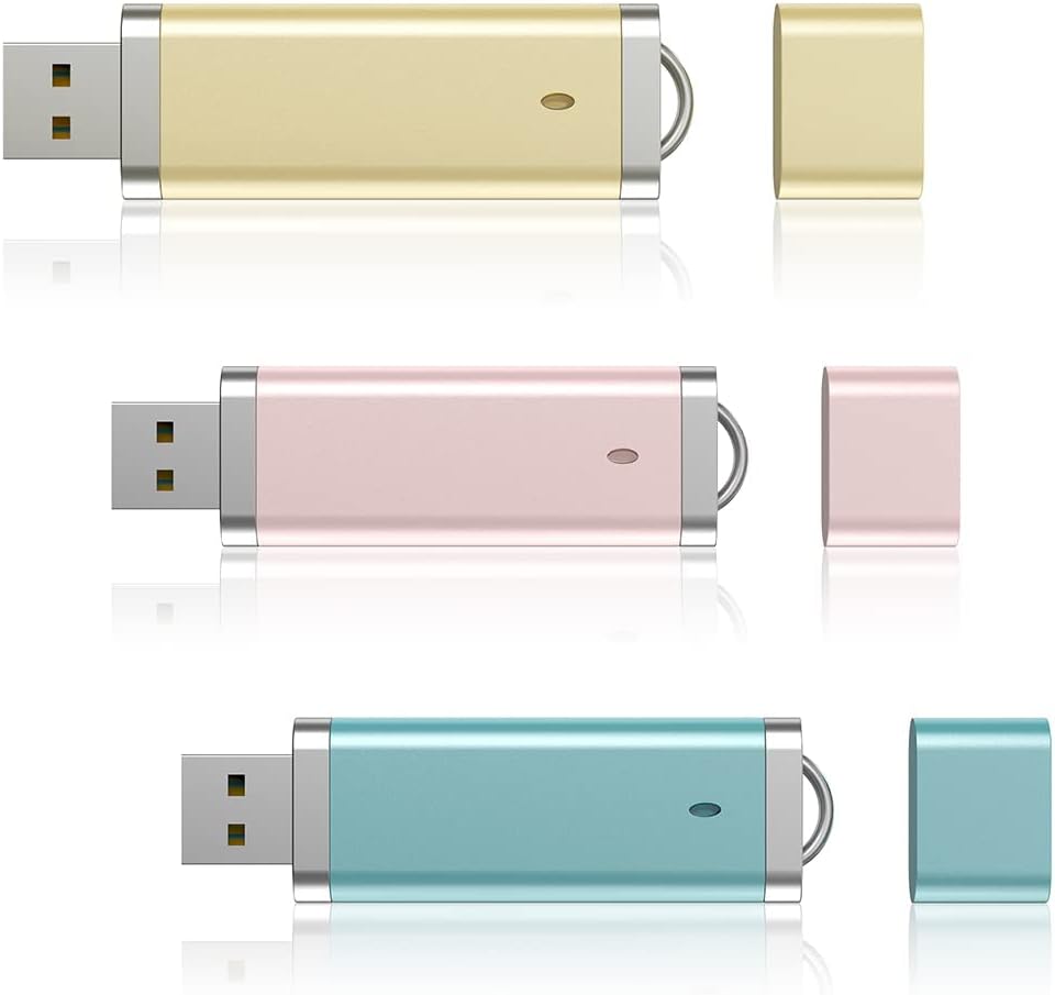 KEXIN 3 Pack 64GB Flash Drive USB Drive Thumb Drive 64 GB USB Flash Drive Jump Drive 64G Flash Drives Photo Memory Stick Pen Drive Zip Drive Pink Yellow Blue