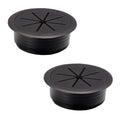 2 Pcs Desk Grommet 2" / 50 mm, Desk Hole Cover for Cables Black, Cable Grommet ABS Plastic, Desk Hole Grommet for Home & Office Pc, Detachable Cable Cord Organizer