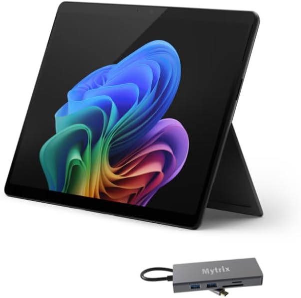 Microsoft Surface Pro 11 (16GB RAM | 1TB SSD) Copilot+ PC Tablet w/11-in-1 Hub, 13" 2.8K OLED 120Hz Touch, Snapdragon X Elite w/AI NPU @45 TOPS, AI-Enhanced Camera, Win 11 Pro, Black (Renewed)