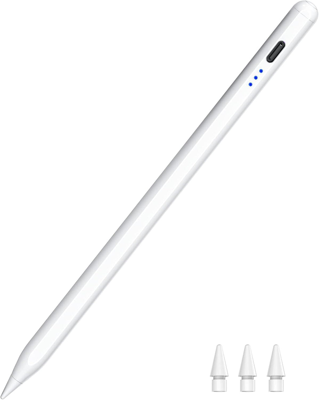 Stylus Pen for iPad 2018-2025, Fast Charging Magnetic Pencil (1st Generation) with Tilt Sensitivity & Palm Rejection for iPad Air 3/4/5/M2/M3, iPad mini 5/6, iPad 6/7/8/9/10/11, iPad Pro 11"/12.9"/M4