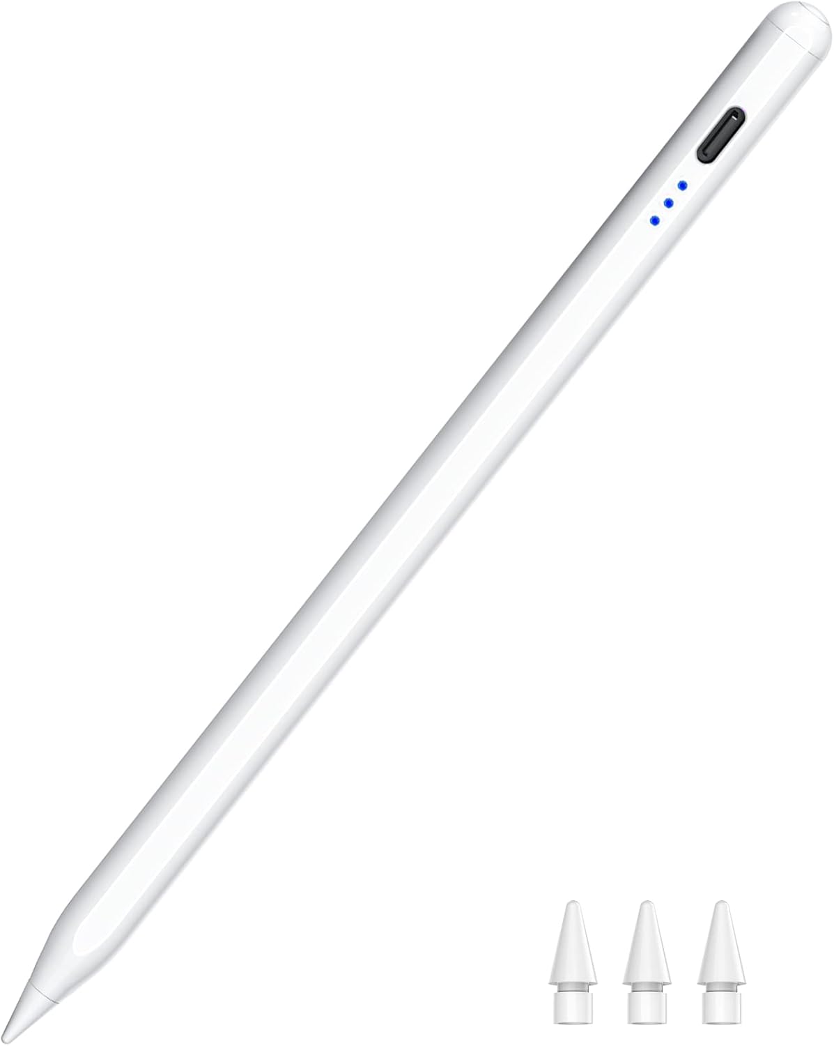 Stylus Pen for iPad 2018-2025, Fast Charging Magnetic Pencil (1st Generation) with Tilt Sensitivity & Palm Rejection for iPad Air 3/4/5/M2/M3, iPad mini 5/6, iPad 6/7/8/9/10/11, iPad Pro 11"/12.9"/M4