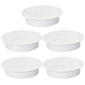 5 Pcs Desk Grommet 2-3/8" / 60 mm, Desk Cord Hole Cover, Cable Grommet ABS Plastic, Desk Hole Grommet for Home & Office Pc, Detachable Adjustable Cable Cord Organizer-White