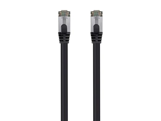 Monoprice Cat8 2ft Black Patch Cable Double Shielded 26AWG 2GHz 40G Pure Bare by Monoprice