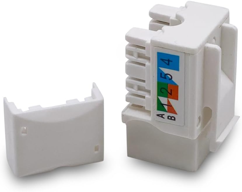 (50-Pack) Cat6 Keystone Jack - [UL Listed] - Ethernet Wall Jack - Wall Cat6 - Cat6 Network Coupler - Keystone Jack - Cat5/5e/6 Compatible - Cat6 Network Coupler