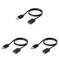 SABRENT 22AWG USB 3.0 Extension Cable A Male to A Female [Black] 3 Feet (CB-3030) (Pack of 3)