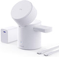 iWALK 3 in 1 Wireless Charging Stand with Auto Rotation, Charging Station with Magnet for Apple Devices, 15W Foldable Wireless Charger Station for iPhone 16 15 14 13 12 & Apple Watch & Airpods, White