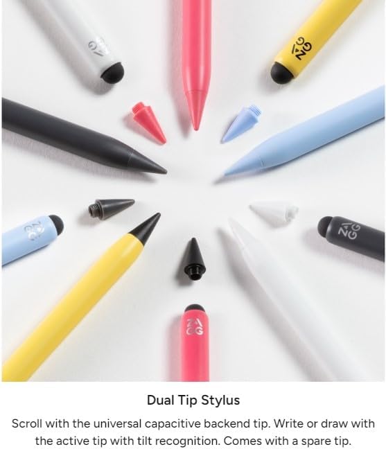 ZAGG Pro Stylus 2 with Active & Capacitive Tips, Palm Rejection, Tilt Recognition, Bluetooth Pairing, Compatible w/iPad Pro 11/12.9 (3,4, & 5 Gen)/Air 10.9/iPad 10.2/9.7/Mini 5/ iPad Air (M2) - White