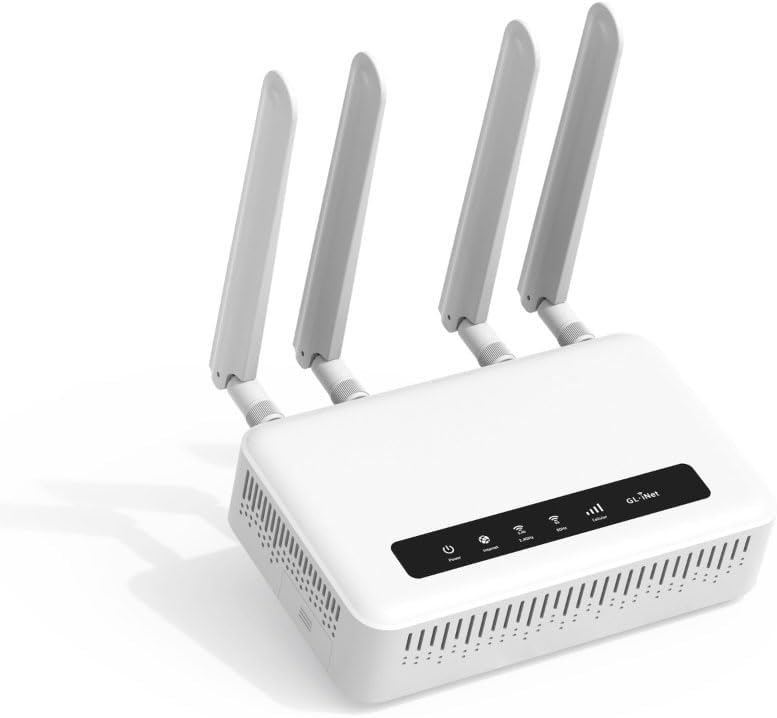 GL-X2000(Spitz Plus) Cellular Gateway 4G LTE Router for Home, RV, Road trips, Offices, CAT 12, Wifi 6 Router, Detachable Antennas, Dual-SIM, T-Mobile & AT&T IoT Certified, OpenVPN, WireGuard (NA Only)
