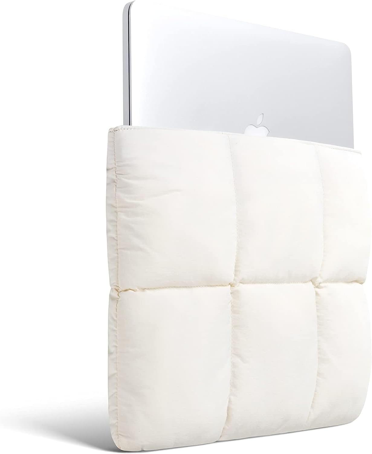 Comfyable Puffy Laptop Sleeve 13 Inch 14 Inch, Quilted Puffer Laptop Carrying Case, Pillow Case Compatible with MacBook Air M4 2025 M3 M2 M1, MacBook Pro M4 Pro/Max, Rice