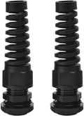 Strain Relief Cord Connector, CGELE 2 Pack NPT 1/2" Waterproof Cable Gland Cord Grip Spiral Adjustable Connector Strain Relief Cord Connectors Joints Nylon with Gaskets