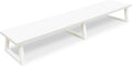 TEAMIX White Dual Monitor Riser for 2 Monitors-42inch, Wood Desktop Dual Stand with Metal Legs, Long Screen/PC/Laptop Storage,Computer Shelf TV Holder Home Office