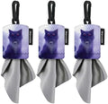 SPUDZ Classic Microfiber Lens Cleaner – Clip-On Pouch, Washable – for Binoculars, Scopes, Glasses, Screens | Cat, 6 x 6 Inch (3-Pack)