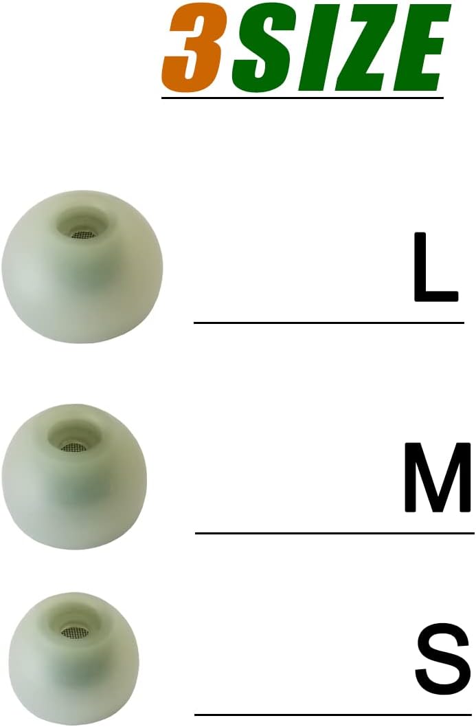 Silicone Earbuds Tips for Galaxy Buds 2 Filter Screen Replacement Ear Tips for Samsung Galaxy Buds+/Galaxy Buds PE Earbuds, 6 Pairs LMS Green