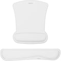 MOSISO Wrist Rest Support for Mouse Pad & Keyboard Set, Ergonomic Mousepad Non-Slip Base Home/Office Pain Relief & Easy Typing Cushion with Neoprene Cloth & Raised Memory Foam, White