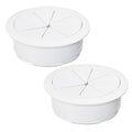 2 Pcs Desk Grommet 2-1/16" / 53 mm, Desk Hole Cover for Cables White, Cable Grommet ABS Plastic, Desk Hole Grommet for Home & Office Pc, Detachable Cable Cord Organizer