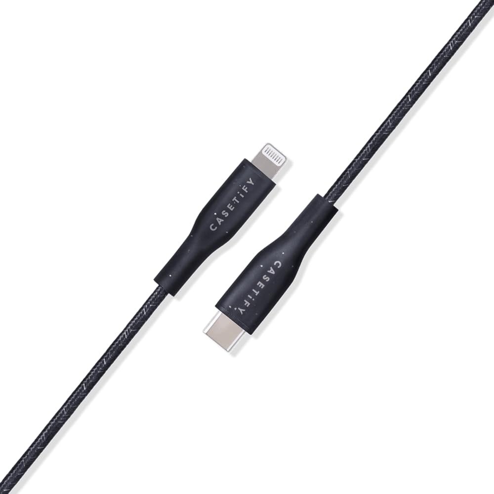 CASETiFY Powerthru USB-C to Lightning Cable (1m/3.3ft) - Black