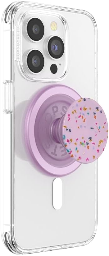 PopSockets Phone Grip for MagSafe with Kickstand, Magnetic Stand, Swappable Top, Secure Hold for iPhone MagSafe Cases, Phone & Tablet Grip - Circus Regrind Sugar Plum