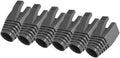 50 Pcs Cat7 Cat7A Cat8 Strain Relief Boot, RJ45 Plug Connector Cover Modular Network Plug Connector Cap Cable Connector Boots, Darkgrey