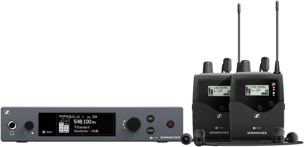 Liquid Audio Sennheiser ew IEM G4-Twin-A Wireless in-Ear Monitoring System Bundle w/Pig Hog PHM10 8mm Mic Cable, 4-Pack Blucoil AA Batteries Polishing Cloth