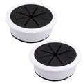 2 Pcs Desk Grommet 2-1/16" / 53 mm, Desk Hole Cover for Cables Black and White, Cable Grommet ABS Plastic, Desk Hole Grommet for Home & Office Pc, Detachable Cable Cord Organizer