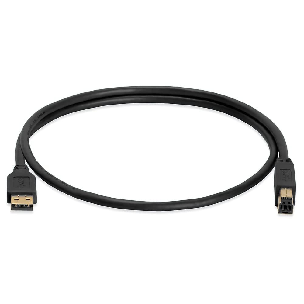Cmple - USB 3.0 A Male to B Male Gold Plated Cable - 3FT (Blue)