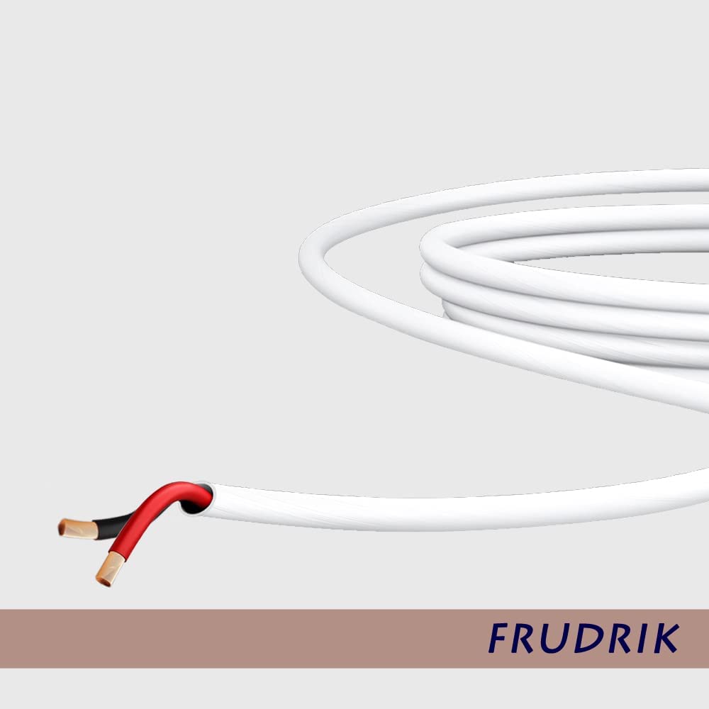 Speaker Wire - 99.9% Oxygen Free Copper – ETL Listed & CL3 Indoor Speaker Cable (14/2 White, 100FT)